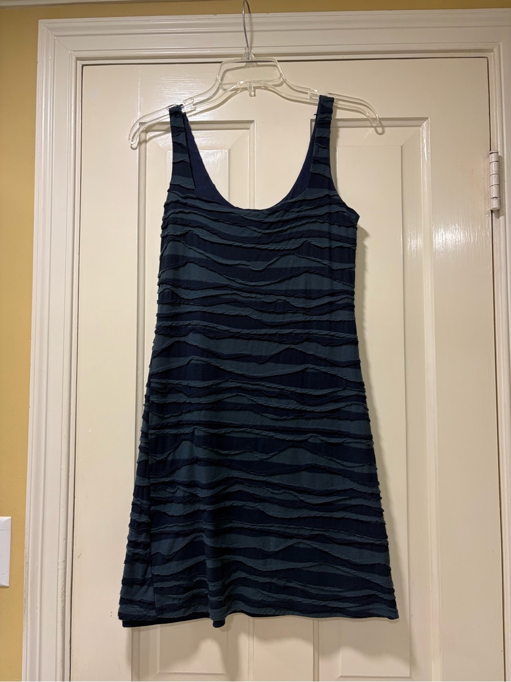 Free people Sleeveless Navy Textured Stripe Dress